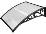Tettuccio E Parapioggia 120X75Cm - Protezione Solare In Policarbonato Per Porte E Finestre - Resistente Alle Intemperie - Nero