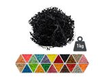 Materiale Di Riempimento In Carta Nera 1 Kg - Materiale Di Imballaggio Biodegradabile, Ideale Come Riempimento Decorativo Per Scatole E Cesti Regalo