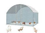 Pollaio Fch 3X2X2M, Recinto Per Polli Ruspanti 6 M² Con Tetto Ombreggiante, Struttura In Acciaio Zincato