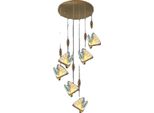 Lampada A Sospensione, Design Moderno, Accensione Led Multicolore, Colore 6 Teste Rotonde, Luce Calda