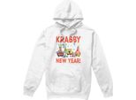 Spongebob Squarepants - Felpa Con Cappuccio "Krabby New Year"" Da Uomo TV8671 (Xxl) (Bianco)"