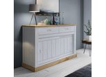 Madia Colore Pino Bianco E Rovere Wotan 2 Cassetti E 2 Ante Scorrevoli Anthony52 149,9X49,8X95,5Hn E Anderson Pine Stile Shabby