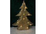 Albero Di Natale Dorato Con 30 Led E Timer - Altezza 40 Cm, Per Uso Interno