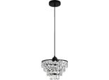 Plafoniera, Design In Cristallo, Montaggio A Superficie, Sospensione Nera, Nessuna Lampadina