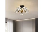 Lampada A Sospensione, Design Moderno, Compatibile Con I Led, 6 Teste Nere, Luce Bianca