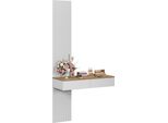 Vicco Tavolo Da Toeletta Melina, 100 Cm Con 2 Cassetti, Bianco/Quercia