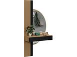 Vicco Tavolo Da Toeletta Melina, 100 Cm Con Specchio A Led, Quercia/Nero