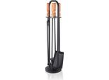 Set Camino Relaxdays 5 Pezzi Con Maniglie In Legno