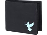Oxmox Portafoglio New Cryptan Rfid Protect QuerscheinböRse Freedom Pigeon Print Cyan Black Nero