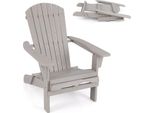 Costway Sedia Adirondack Pieghevole, Sedia Da Giardino Con Portata Di 180 Kg, Sedia Da Giardino Con Schienale Alto E Braccioli Larghi