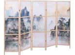Schermo HWC-O70, Divisorio Per Ambienti Con Motivi Naturali In Legno Mvg In Polietilene 170X227Cm ~ Montagne