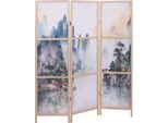 Schermo HWC-O70, Divisorio Per Ambienti Con Motivi Naturali In Legno Mvg In Polietilene 170X137Cm ~ Montagne