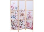Schermo HWC-O70, Divisorio Per Ambienti Con Motivi Naturali In Legno Mvg In Polietilene 170X137Cm ~ Fiori