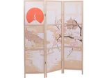 Schermo HWC-O70, Schermo Divisorio Per Ambienti Con Motivi Naturali In Legno Mvg In Polietilene 170X137Cm ~ Fiori Di Ciliegio