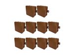 10X Scatola Di Derivazione Flessibile Per Montaggio A Superficie 85X85X41Mm IP54 12 Ingressi Per Cavi Con Fori Senza Attrezzi Marrone V6 EDO777914 Edo Technic