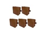 5X Scatola Di Derivazione Flessibile Da Superficie 85X85X41Mm IP54 12 Ingressi Per Cavi Con Fori Senza Attrezzi Marrone V6 EDO777914 Edo Technic