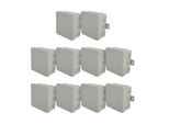 10X Scatola Di Derivazione A Montaggio Superficiale 85X85X41Mm IP54 12 Click-Ins Con Aperture Per L'inserimento Di Bussole Grigio V6 EDO777915 Edo Technic