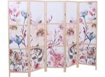 Schermo HWC-O70, Divisorio Per Ambienti Con Motivi Naturali In Legno Mvg In Polietilene 170X227Cm ~ Fiori
