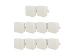 10X Scatola Di Derivazione A Montaggio Superficiale 85X85X41Mm IP54 12 Ingressi A Scatto Con Fori Passanti Bianco V6 EDO777913 Edo Technic