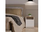 Comodino Falkvile 2 - Bianco / Rovere Artigianale