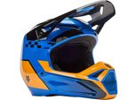 Fox V1 Collect Motocross Helm, Blau/Arancio, M (57/58)