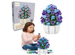 Coil Blocchi Da Costruzione Giocattolo, Bouquet Di Fiori, Set Di Blocchi Da Costruzione, Blocchi Da Costruzione Giocattolo, Set Da Costruzione, Collezione Botanica, Arredamento Per La Casa, Modello: 9101A, Viola, 570 Pezzi.