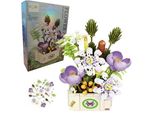 Coil Blocchi Da Costruzione, Bouquet Di Fiori, Set Di Blocchi Da Costruzione, Blocchi Da Gioco, Set Da Costruzione, Collezione Botanica, Arredamento Per La Casa, Modello: 88095A, Viola, 521 Pezzi.
