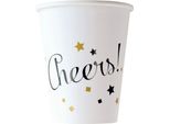 Bicchiere Di Carta Happy New Year 8 Pezzi Oro 250 Ml - Taglia Unica