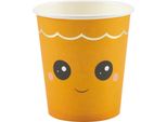 Niediche Tazza Da Bere Zucca Halloween Decorazione Da Tavola 8 Pezzi Arancio-Nero 200 Ml -