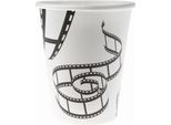 Nastro Cinematografico Tazza Hollywood Decorazione Festa 10 Pezzi Bianco-Nero 7,5X9Cm -