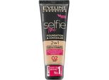 Eveline Selfie Time 2In1 Foundation & Concealer 02 Ivory Langanhaltendes Make-Up 2In1 30 Ml