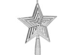 Springos Stella Per Albero Di Natale 14,5 Cm Colore Argento Decorazioni Per Albero Di Natale In Plastica