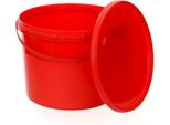 Benbow Secchio Con Coperchio Con Manico 10L Quantità: 20 Pezzi, Rosso Bsr, Ermetico, Sicuro Per Gli Alimenti, Brc, A Prova Di Perdite
