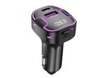 Xo, Trasmettitore Fm Per Auto Bluetooth Con Caricatore Usb + USB-C, Nero