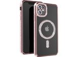 Avizar, Custodia Diamantata Per Iphone 11 - Protezione Magsafe Con Bordo In Strass, Oro Rosa
