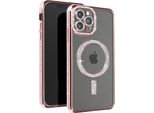 Avizar, Custodia Diamantata Per Iphone 12 Pro Max - Protezione Magsafe Con Bordo In Strass, Oro Rosa