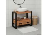 Vidaxl Mobiletto Marrone 71 X 33 X 58 Cm In Legno Massiccio Di Acacia