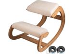 Happyment Sedia Ergonomica Per Inginocchiarsi - Ergochair - Comoda Sedia Per Inginocchiarsi Con Spesse Ginocchiere - Sgabello Da Lavoro E Sedia Da Ufficio - Marrone Chiaro