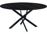 Tavolo Da Pranzo Bolt Edge - Rotondo - 6 Persone - Aspetto Marmo - 150X150X76Cm