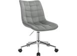 Happyment Sedia Da Ufficio Ergonomica In Velluto - Regolabile In Altezza - Su Rotelle - Per Adulti - Grigio Chiaro
