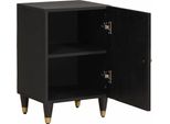 Vidaxl Mobile Da Bagno Nero 38 X 33 X 58 Cm In Legno Massiccio Di Mango