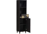 Vidaxl Credenza Nera 38 X 33 X 160 Cm Legno Massiccio Mango