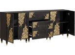 Vidaxl Set Di Armadietti Da Bagno Con Ripiano 3 Pezzi Nero 180 X 33 X 75 Cm