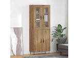 Maison Exclusive - Credenza Alta In Rovere Artigianale 69,5 X 34 X 180 Cm Materiale Ligneo