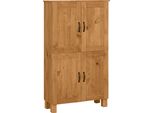 Midischrank Home Affaire "Rodby", Beige (Natur Gebeizt, Gewachst), B:75Cm H:130Cm T:30Cm, Massivholz, SchräNke, Midischrank, Fsc-Zertifiziertes Massivholz, Breite 75Cm, HöHe 130Cm