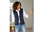 Strickweste Casual Looks, Damen, Gr. 54, Blau (Marine), 50% Baumwolle, 50% Polyacryl, Meliert, Unifarben, Westen Strickweste