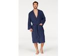 Unisex-Bademantel MY HOME Travel, ideal für Sauna & Spa, Hotelbademantel, Morgenmantel Gr. S, blau (marine), L:120cm, Leichtfrottee, Hausmäntel, Bademantel, für Damen & Herren, leichte Qualität, langer Bademantel, S-3XL