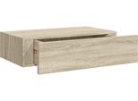 Vidaxl Scaffale A Muro Con Cassetto Effetto Rovere 40X23,5X10 Cm Mdf