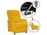 Vidaxl Sedia Da Massaggio Elettrica In Velluto Giallo
