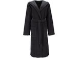 Bademantel VOSSEN Narona, ideal für Sauna & Spa, Hotelbademantel, Morgenmantel Gr. M, grau (anthrazit), L:115cm, Baumwoll-Mix, Hausmäntel, Bademantel